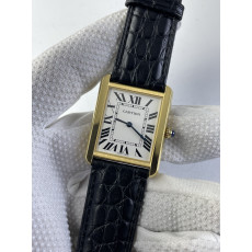 (준비완료/특급배송)NO.2283/K11공장 까르띠에 탱크솔로 27MM 가죽 옐로우골드