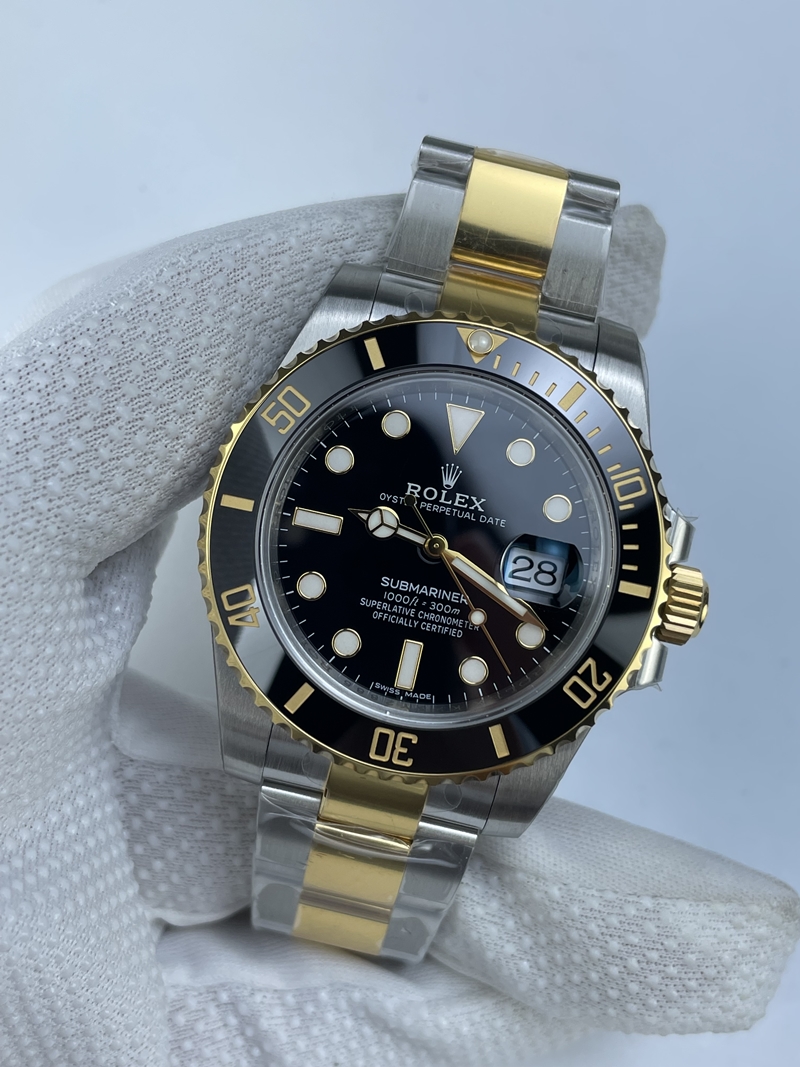 (준비완료/특급배송)NO.2476/ VS공장 롤렉스 서브마리너 흑콤 블랙 콤비 옐로우골드 VS3135